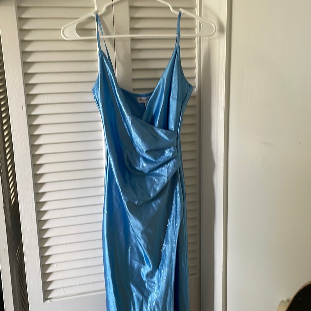 Blue Glittery Dillards Prom Dress